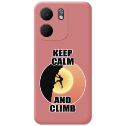 Funda Silicona Líquida Rosa para Oppo A5x diseño Hombre Escalada Dibujos