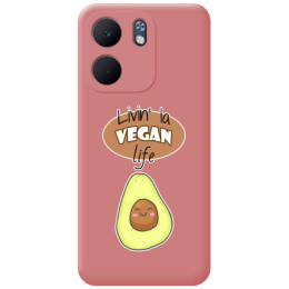 Funda Silicona Líquida Rosa para Oppo A5x diseño Vegan Life Dibujos