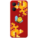 Funda Silicona Líquida Roja para Oppo A5x diseño Abeja Dibujos
