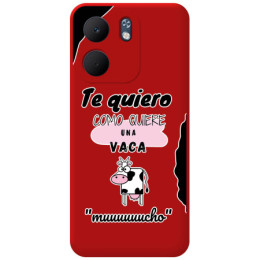 Funda Silicona Líquida Roja para Oppo A5x diseño Vaca Dibujos