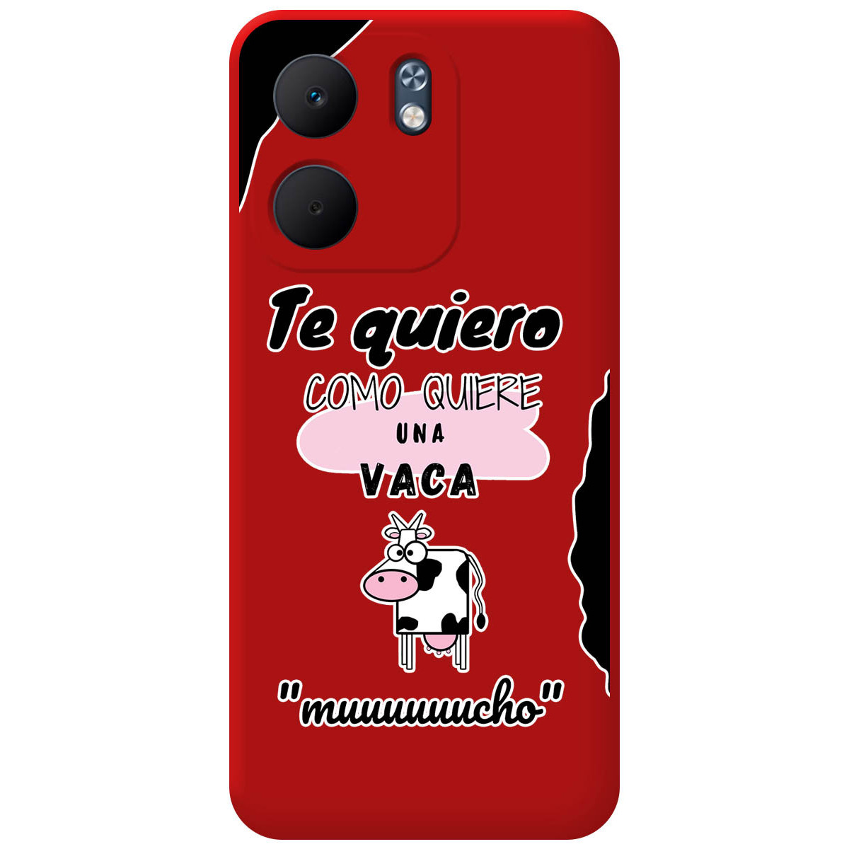 Funda Silicona Líquida Roja para Oppo A5x diseño Vaca Dibujos