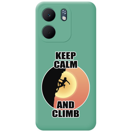 Funda Silicona Líquida Verde para Oppo A5x diseño Mujer Escalada Dibujos