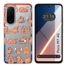 Funda Silicona Transparente para Xiaomi Poco M7 4G diseño Capibara 01 Dibujos