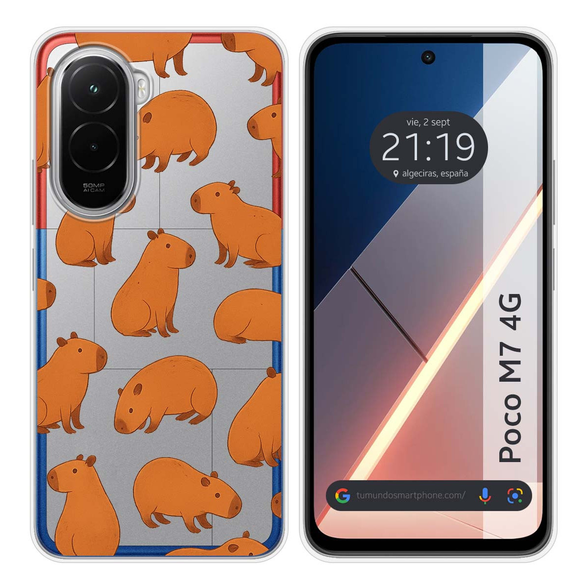 Funda Silicona Transparente para Xiaomi Poco M7 4G diseño Capibara 02 Dibujos