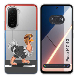 Funda Silicona Transparente para Xiaomi Poco M7 4G diseño Avestruz Dibujos