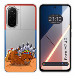 Funda Silicona Transparente para Xiaomi Poco M7 4G diseño Bufalo Dibujos