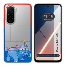 Funda Silicona Transparente para Xiaomi Poco M7 4G diseño Hipo Dibujos