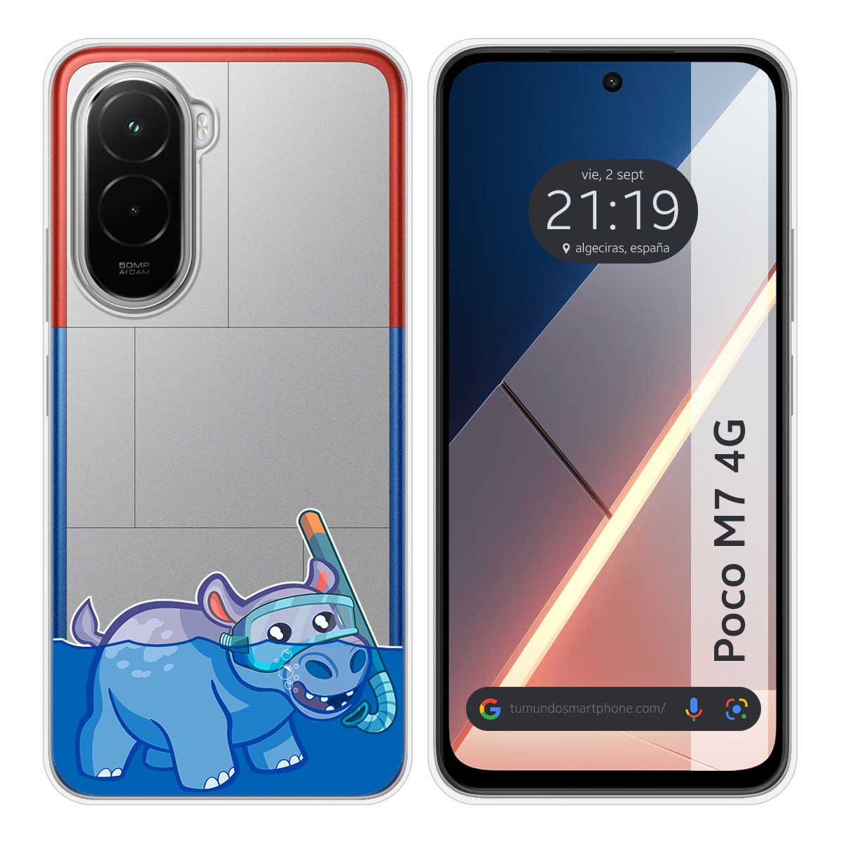 Funda Silicona Transparente para Xiaomi Poco M7 4G diseño Hipo Dibujos