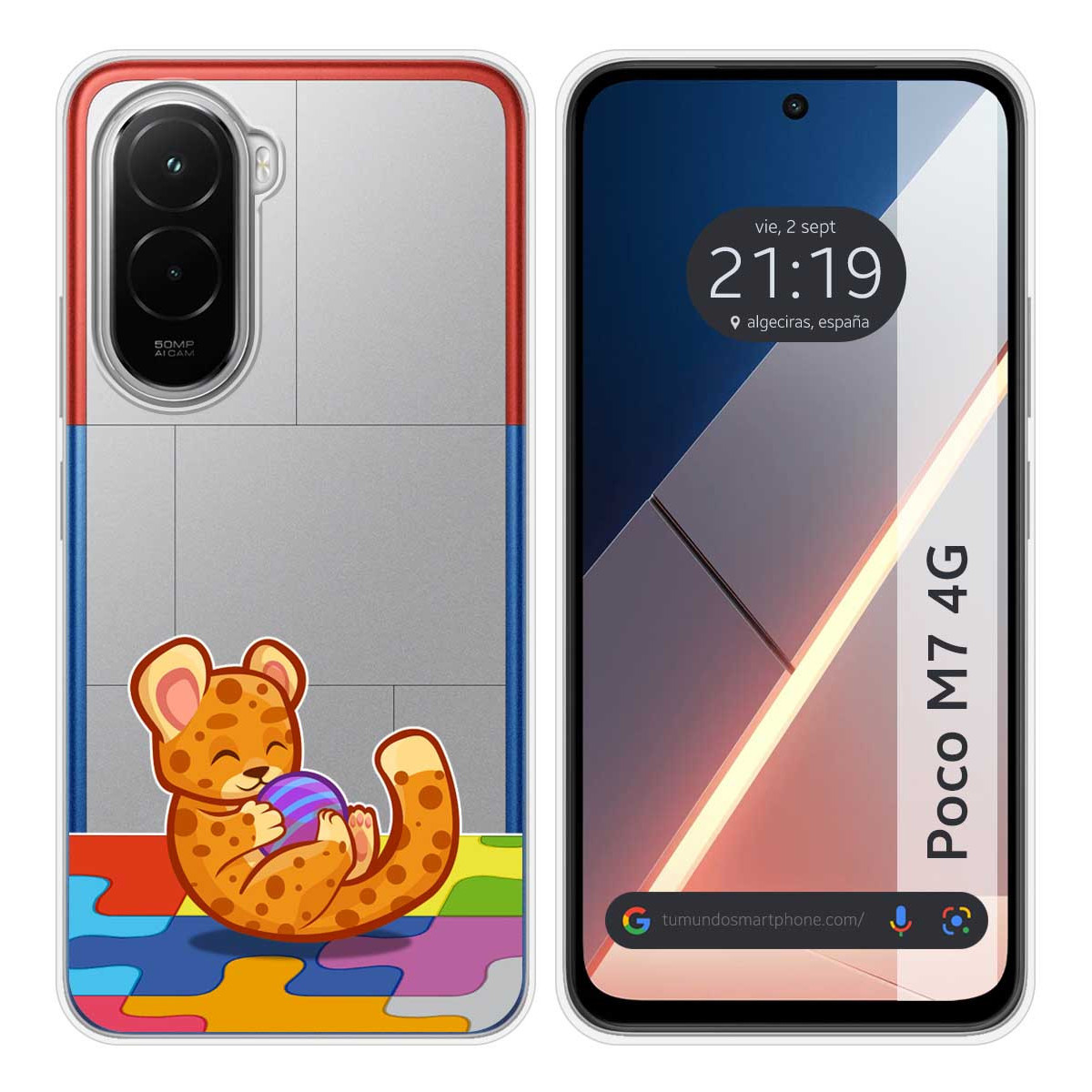 Funda Silicona Transparente para Xiaomi Poco M7 4G diseño Leopardo Dibujos