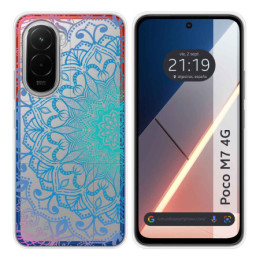 Funda Silicona Transparente para Xiaomi Poco M7 4G diseño Mandala Dibujos