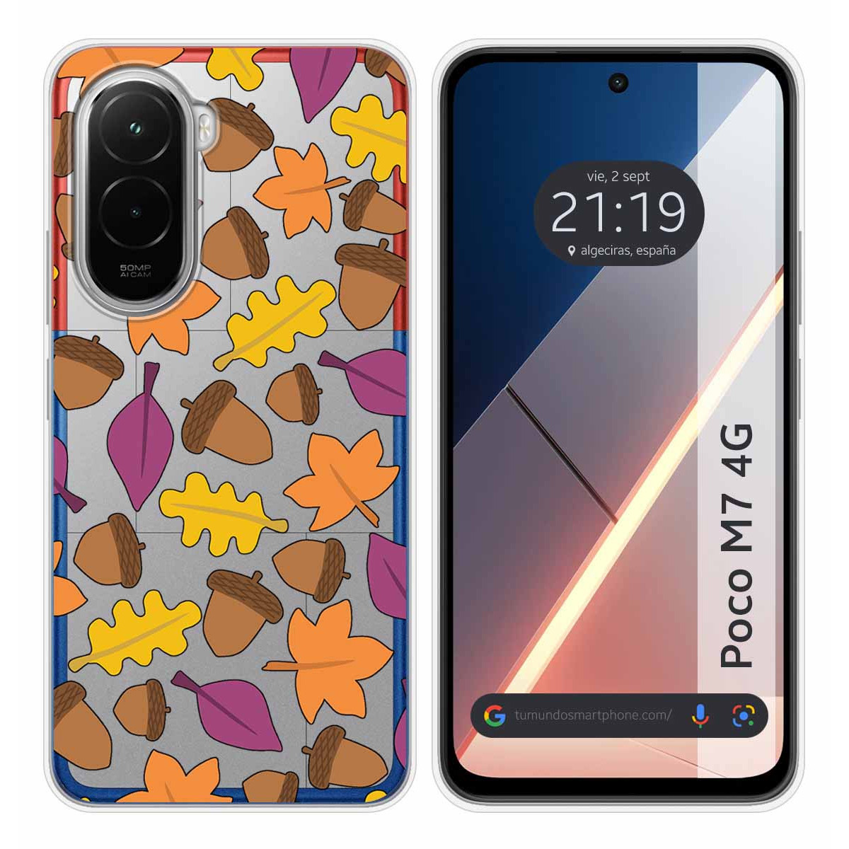 Funda Silicona Transparente para Xiaomi Poco M7 4G diseño Otoño Dibujos