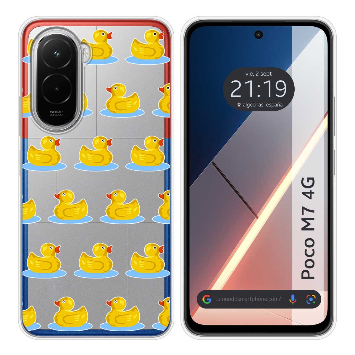 Funda Silicona Transparente para Xiaomi Poco M7 4G diseño Pato Dibujos