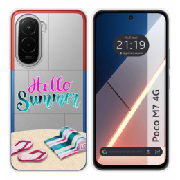 Funda Silicona Transparente para Xiaomi Poco M7 4G diseño Summer Dibujos