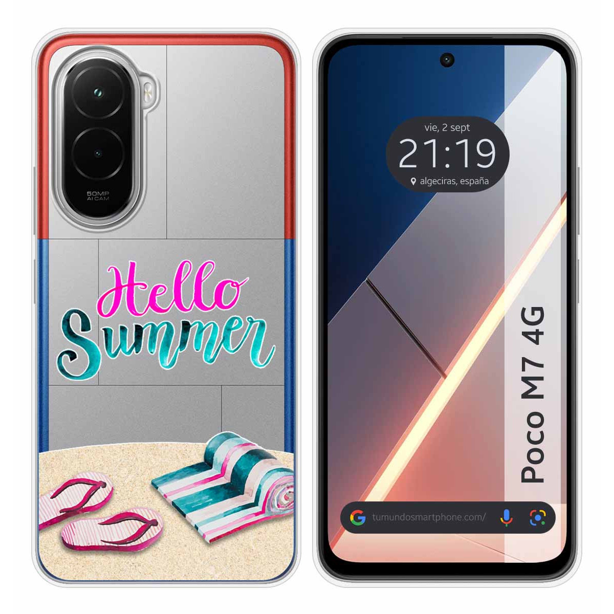 Funda Silicona Transparente para Xiaomi Poco M7 4G diseño Summer Dibujos