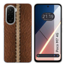 Funda Silicona para Xiaomi Poco M7 4G diseño Cuero 01 Dibujos