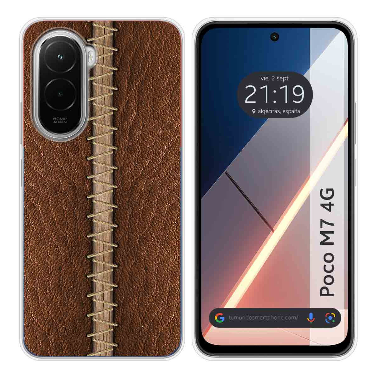 Funda Silicona para Xiaomi Poco M7 4G diseño Cuero 01 Dibujos