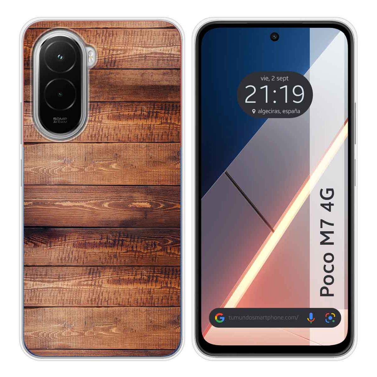Funda Silicona para Xiaomi Poco M7 4G diseño Madera 02 Dibujos