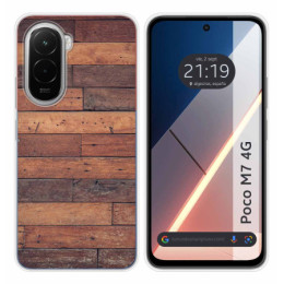 Funda Silicona para Xiaomi Poco M7 4G diseño Madera 03 Dibujos