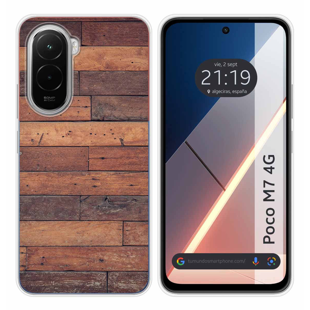 Funda Silicona para Xiaomi Poco M7 4G diseño Madera 03 Dibujos