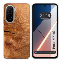 Funda Silicona para Xiaomi Poco M7 4G diseño Madera 04 Dibujos