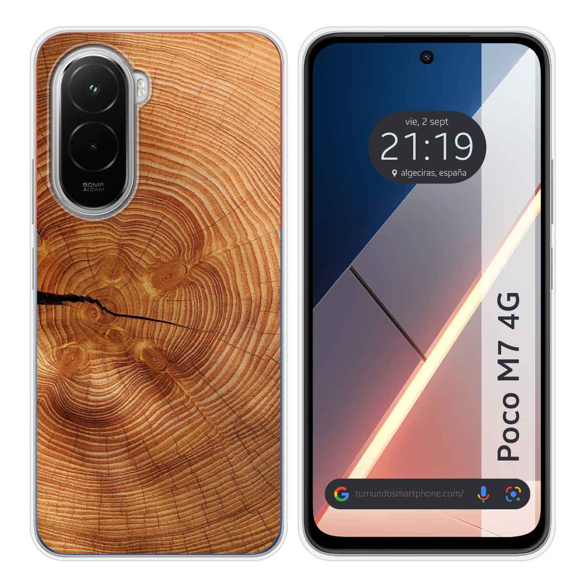Funda Silicona para Xiaomi Poco M7 4G diseño Madera 04 Dibujos