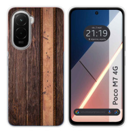 Funda Silicona para Xiaomi Poco M7 4G diseño Madera 05 Dibujos
