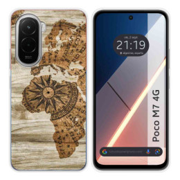 Funda Silicona para Xiaomi Poco M7 4G diseño Madera 07 Dibujos