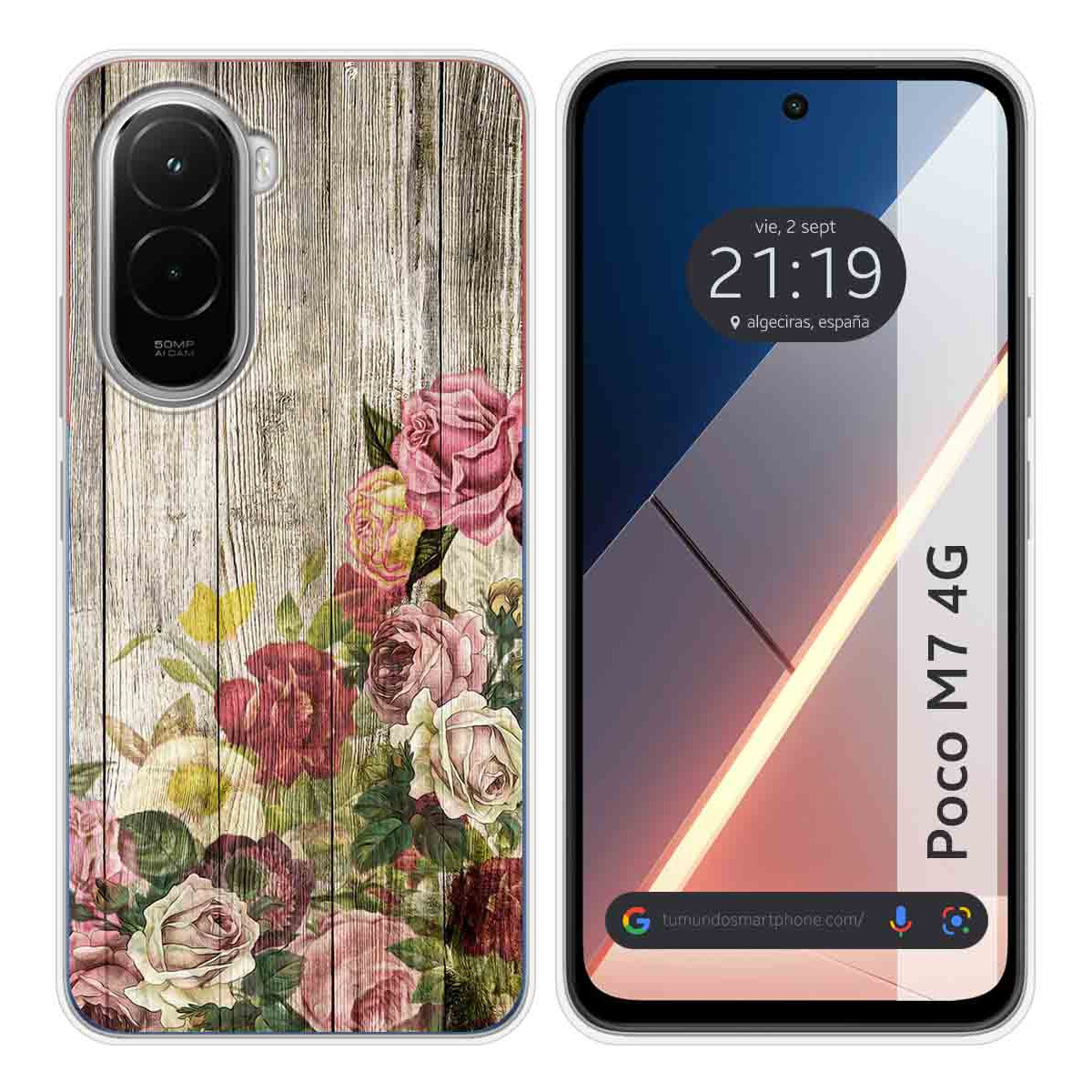 Funda Silicona para Xiaomi Poco M7 4G diseño Madera 08 Dibujos