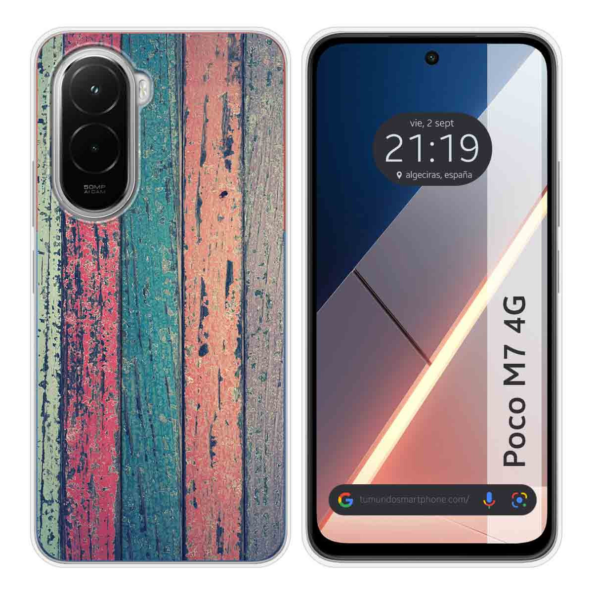 Funda Silicona para Xiaomi Poco M7 4G diseño Madera 10 Dibujos