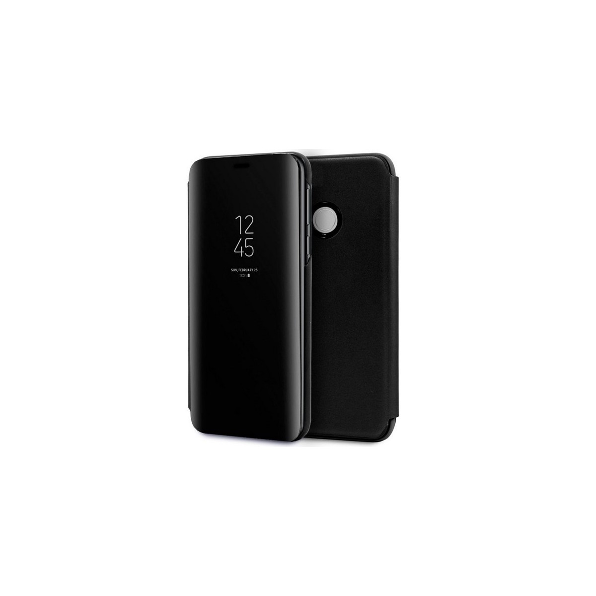 Funda Flip Cover Clear View Negra para Huawei Honor Play