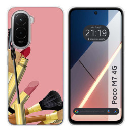 Funda Silicona para Xiaomi Poco M7 4G diseño Brochas Dibujos