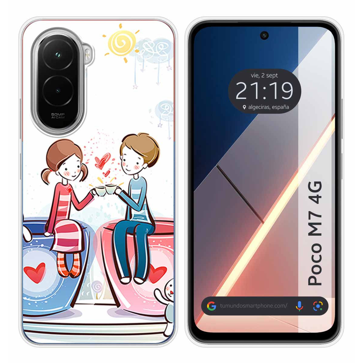 Funda Silicona para Xiaomi Poco M7 4G diseño Café Dibujos