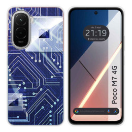 Funda Silicona para Xiaomi Poco M7 4G diseño Circuito Dibujos
