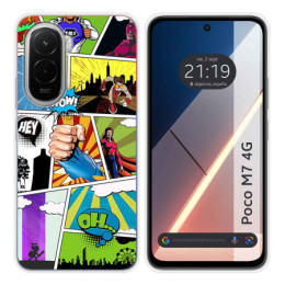 Funda Silicona para Xiaomi Poco M7 4G diseño Comic Dibujos