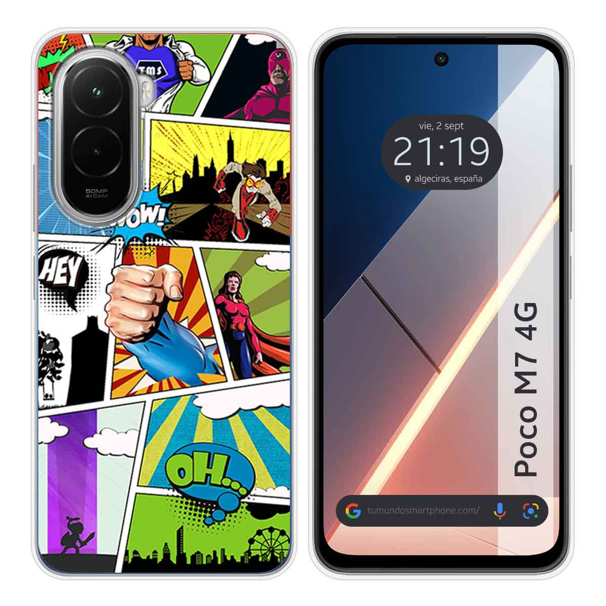 Funda Silicona para Xiaomi Poco M7 4G diseño Comic Dibujos