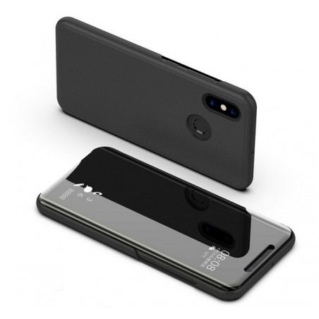 Funda Flip Cover Clear View Negra para Huawei Honor Play