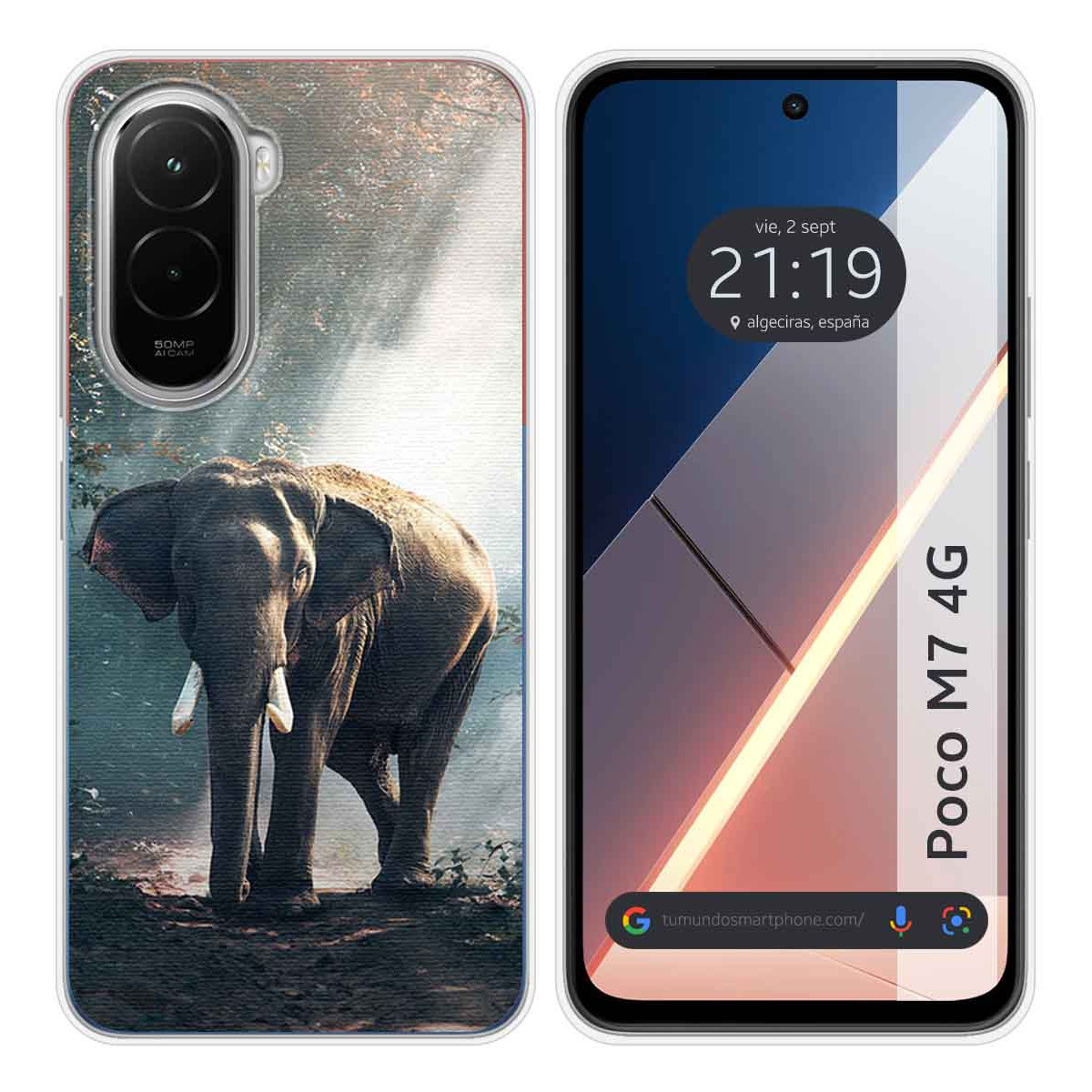 Funda Silicona para Xiaomi Poco M7 4G diseño Elefante Dibujos