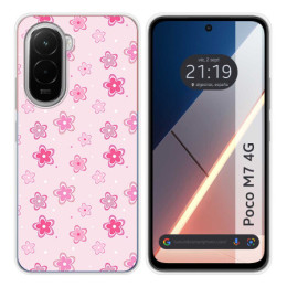 Funda Silicona para Xiaomi Poco M7 4G diseño Flores Dibujos