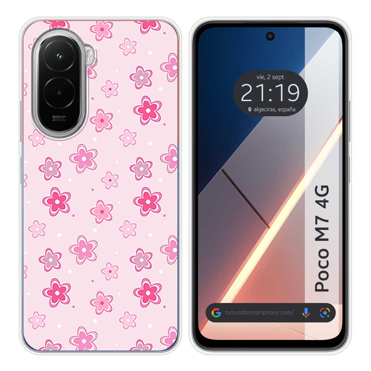 Funda Silicona para Xiaomi Poco M7 4G diseño Flores Dibujos