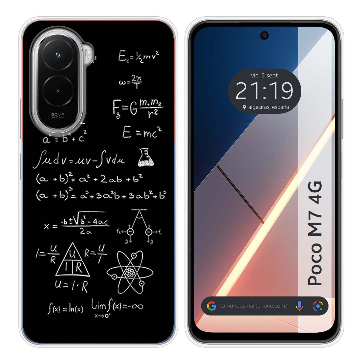 Funda Silicona para Xiaomi Poco M7 4G diseño Formulas Dibujos