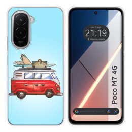 Funda Silicona para Xiaomi Poco M7 4G diseño Furgoneta Dibujos