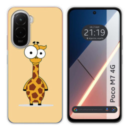 Funda Silicona para Xiaomi Poco M7 4G diseño Jirafa Dibujos