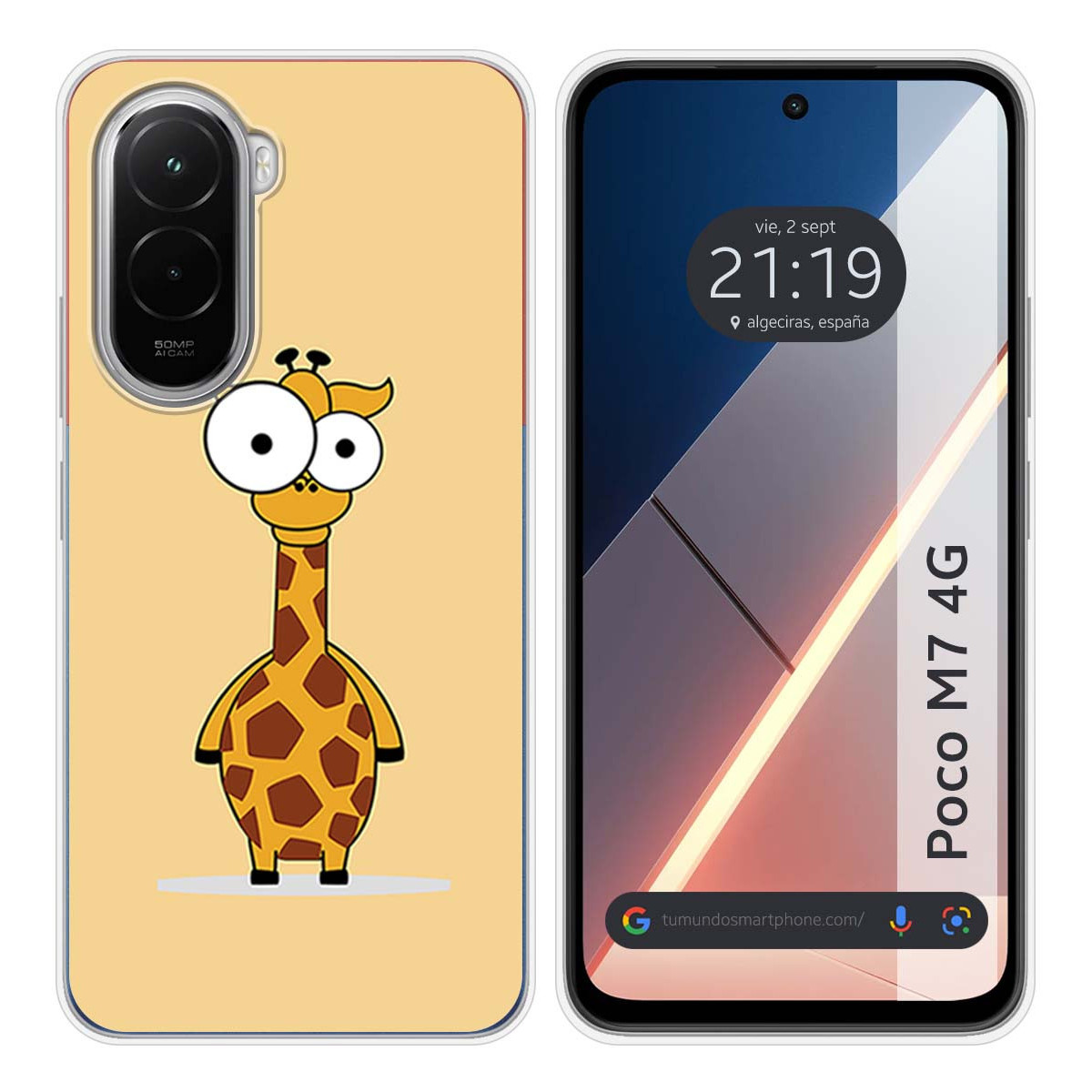 Funda Silicona para Xiaomi Poco M7 4G diseño Jirafa Dibujos