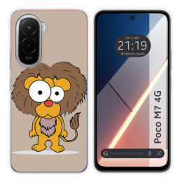 Funda Silicona para Xiaomi Poco M7 4G diseño Leon Dibujos