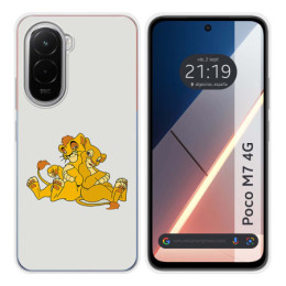 Funda Silicona para Xiaomi Poco M7 4G diseño Leones Dibujos