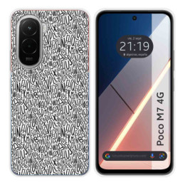 Funda Silicona para Xiaomi Poco M7 4G diseño Letras Dibujos