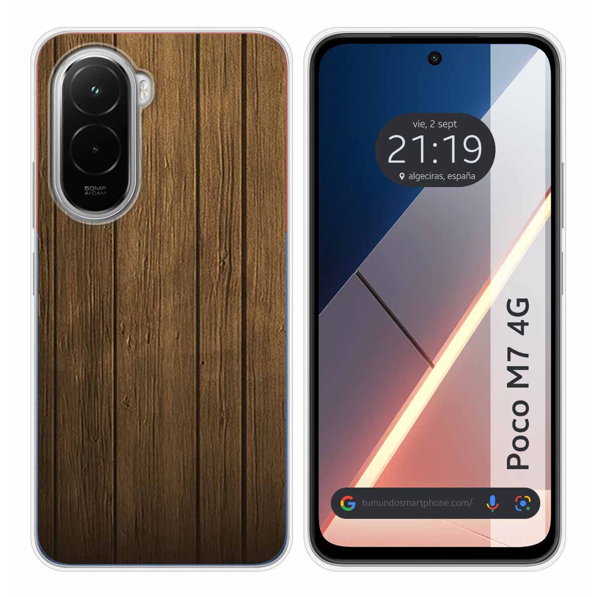 Funda Silicona para Xiaomi Poco M7 4G diseño Madera Dibujos