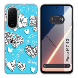 Funda Silicona para Xiaomi Poco M7 4G diseño Mariposas Dibujos