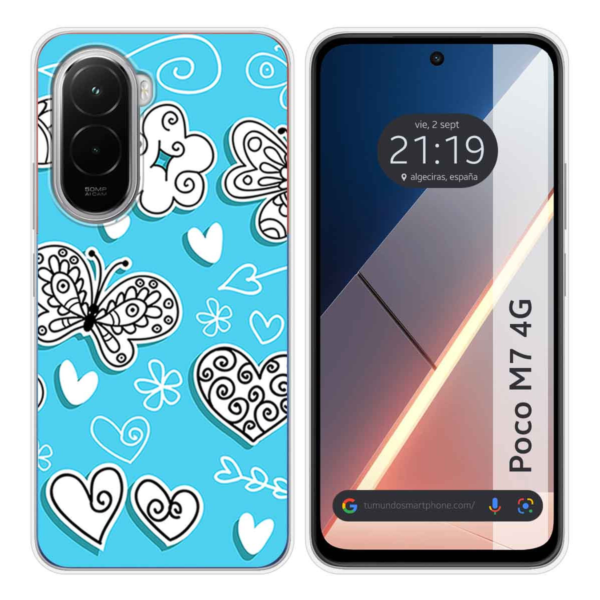 Funda Silicona para Xiaomi Poco M7 4G diseño Mariposas Dibujos