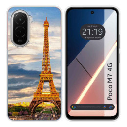 Funda Silicona para Xiaomi Poco M7 4G diseño Paris Dibujos
